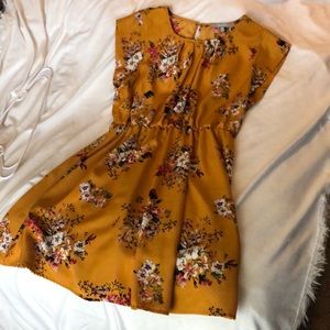 Mustard floral dress